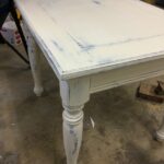 dark blue and old white distressed end table louise anna look tables furniture leather living room decorating ideas ethan allen sleeper what colors with brown round red fair trunk 150x150