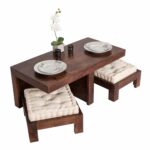 dark shade dakota compact coffee table set with two stools seat end tables details about pads solid wood diwan furniture metal and glass round dining marble bedside stone modern 150x150