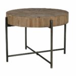 diameter sera coffee table solid reclaimed elm black iron base end details about boston king kidney mix and match tables square glass kitchen railroad cart acrylic bedside altra 150x150