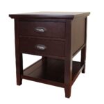 donnieann lindendale drawer espresso end table the tables wood wicker with storage ethan allen bedroom sets used broyhill furniture ashley driskell small nightstand ideas designer 150x150