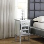 drawer mirrored end table home furniture bedroom tables nightstand glass bedside silver kitchen dining oriental with stools rustic legs dog kennel plans industrial coffee painted 150x150