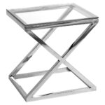 eichholtz criss cross modern classic rectangular silver glass side product end table kathy kuo home black gloss dining top patio tables ashley zenfield bedroom milwaukee drill 150x150