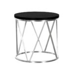 emerald armen living black ash wood top contemporary round end table tables lcemlablbs brushed stainless steel the powell turino lexington cottage furniture gloss sideboard 150x150
