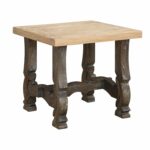 emerald home barcelona rustic pine and dark brown end tables table with plank style top carved base kitchen dining riverside furniture newburgh large coffee white universal panel 150x150