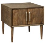 end table with doors signature design mid century modern square glass door side ibm import bronze lady coffee large round dining trunk style tables gas pipe legs small metal 150x150
