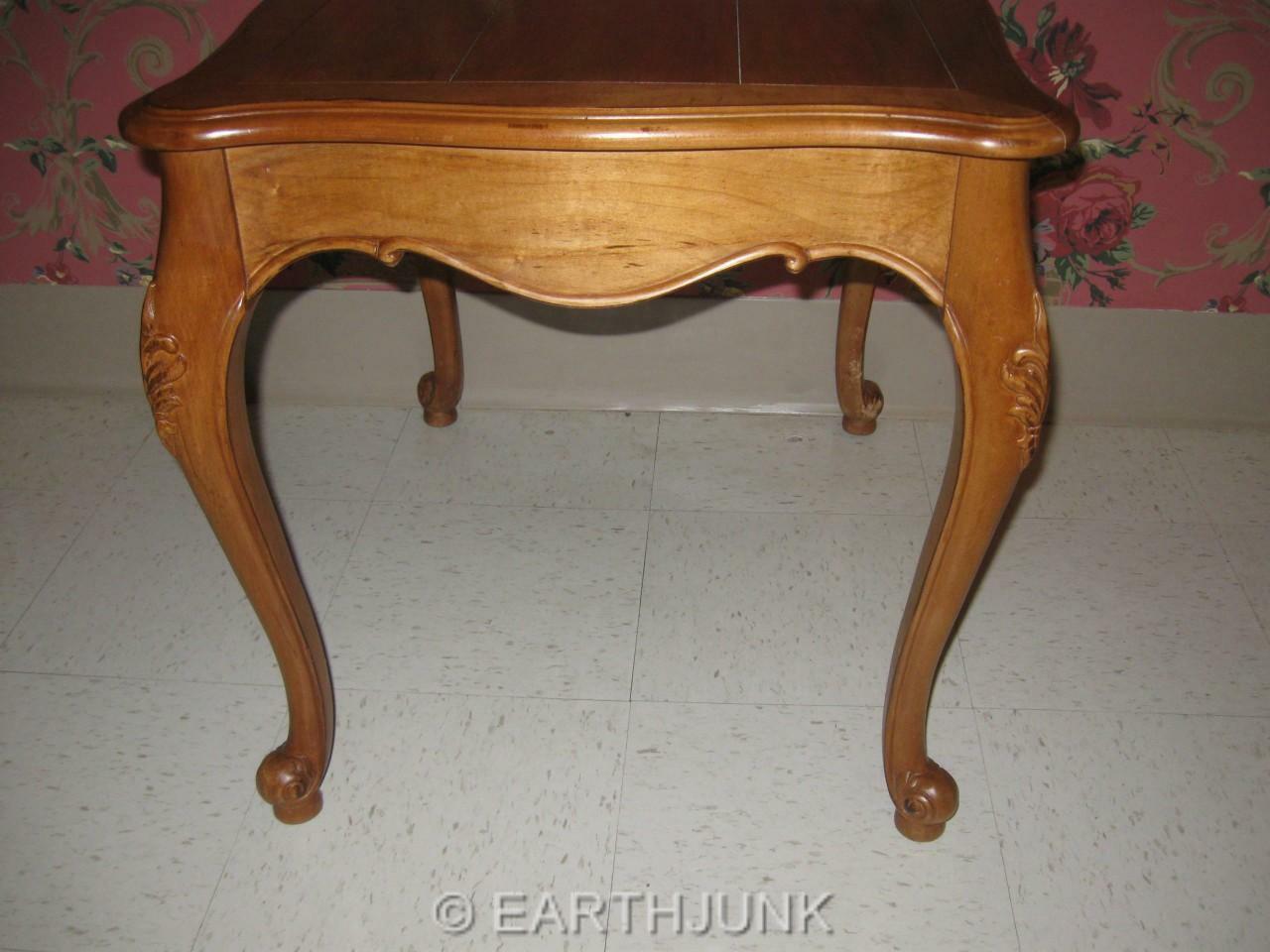 ethan allen legacy russet maple carved country french design end table for chairside accent round cardboard living home furniture small cane original bedside tables mid century
