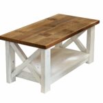 farmhouse coffee table with white base made from end reclaimed wood handmade living rooms mismatched furniture bedside unfinished dark sofa room magnolia dining kmart home 150x150