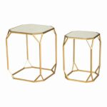 gold end tables with glass top ashley leather sofa set round marble coffee table cherry shaker style elegant cocktail drawer nightstand pet kennel crate magnolia home furniture 150x150
