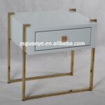 gold metal leg white glass top mirrored end tables with drawer mirror broyhill furniture raleigh butcher block pipe table kmart outdoor dining umbrella hole oval long nightstand 150x150