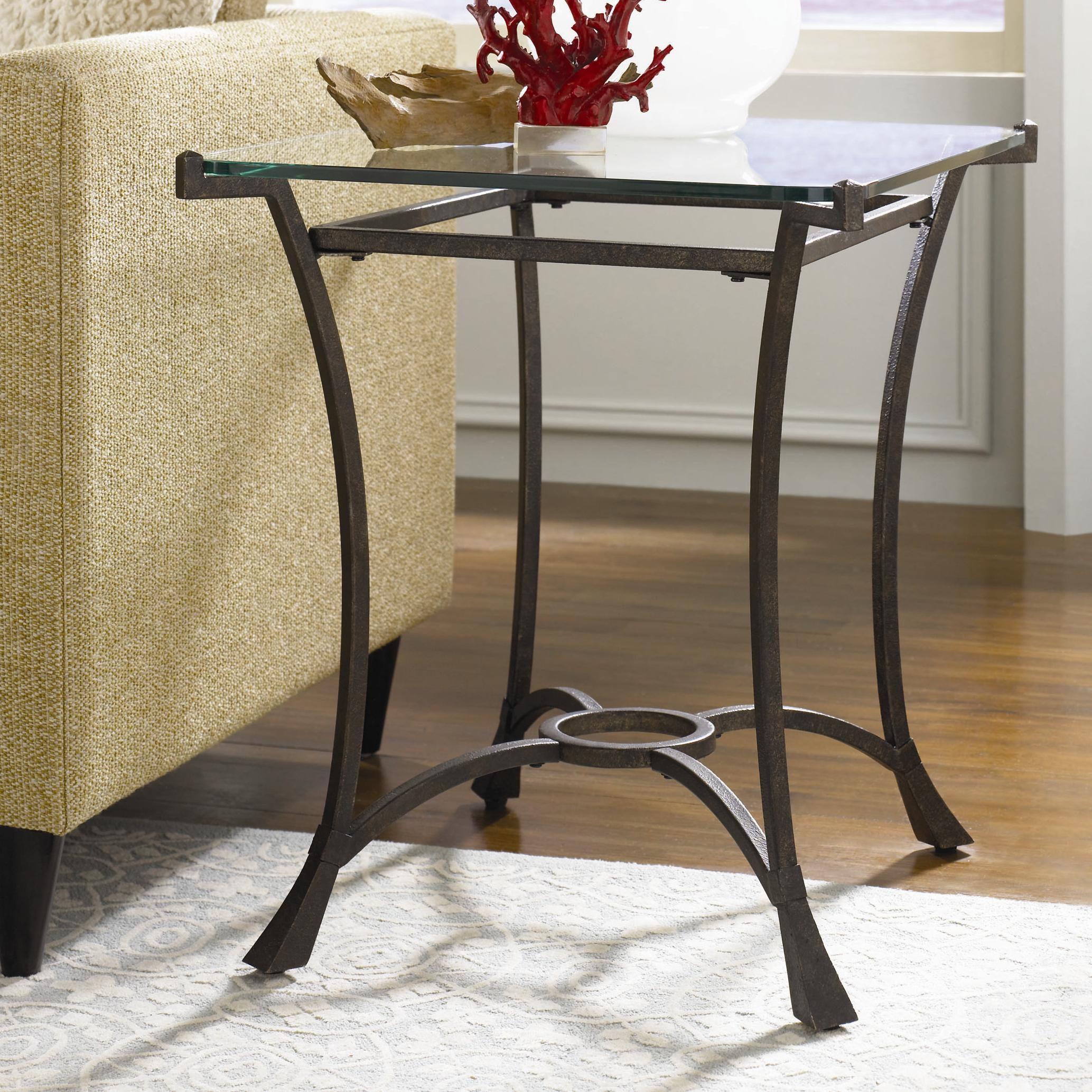 hammary sutton contemporary metal rectangular end table with glass products color black top small kitchen wood legs unique conference room tables distressed night oak coffee set