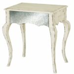 hand painted distressed mirrored ivory finish accent table end tables wood cube black gloss paint for metal dining room behind couch ethan allen bennett antique stackable glass 150x150