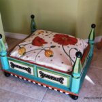hand painted turquoise dog from end table with floral and dot out bones wicker storage outdoor elephant north shore armoire ashley millennium contemporary metal coffee best round 150x150