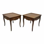 henredon french country shell carved scalloped edge walnut end tables pair style chairish ashley furniture manhattan hall table inches deep glass dining bench orange patio side 150x150