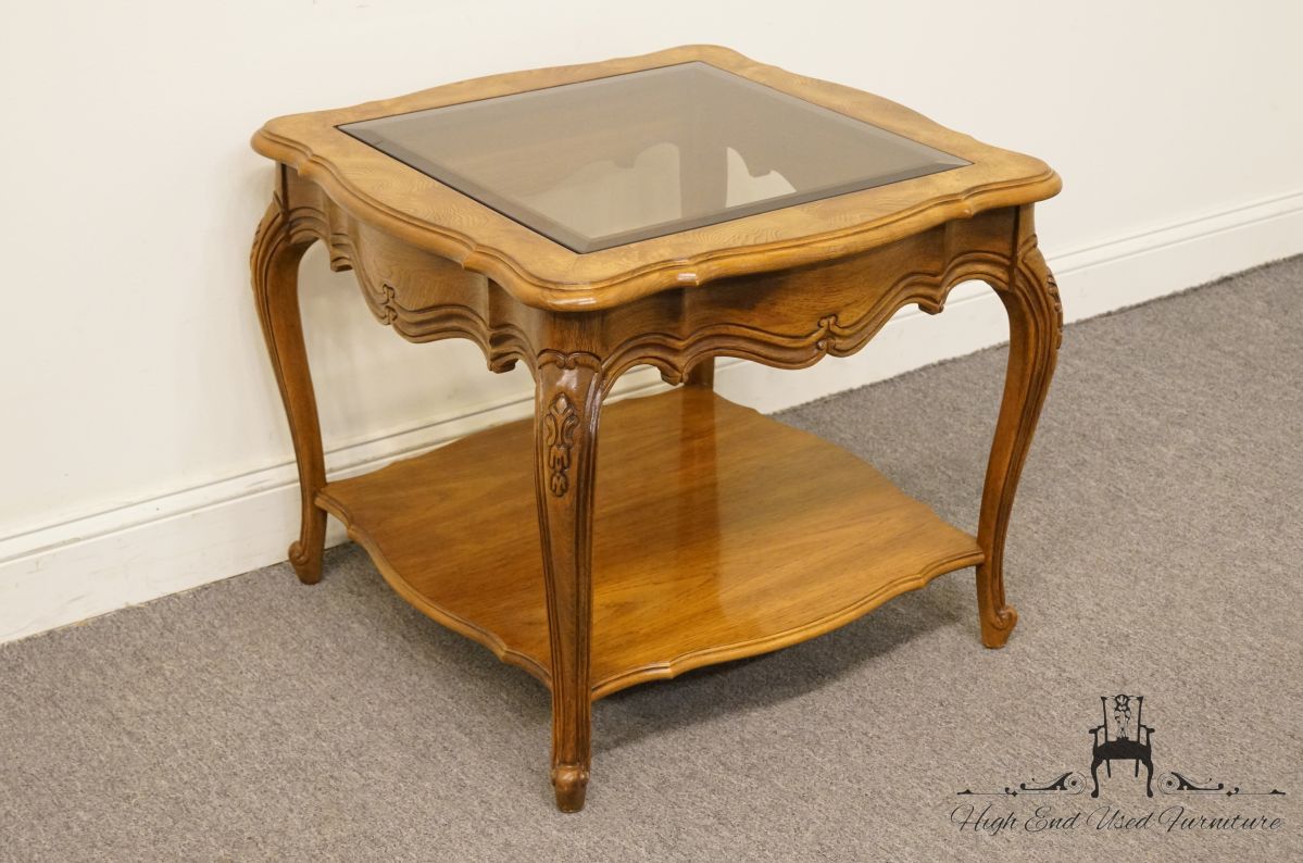 high end used furniture thomasville french court tables collection square lamp table lazy boy rugs built kitchen appliances round glass top bedside wood dog crate cover plans