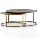 hollywood modern shagreen nesting coffee tables brass zin home vben prm end table iron round how big are riverside furniture medley ethan allen hutch value wicker chair side 150x150