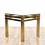 hollywood regency brass glass end table loveseat vintage target bedroom furniture dressers painting old wood small accessory tables ethan allen american dimensions reasonably 150x150