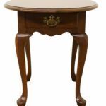 house solid cherry queen anne style end lamp table herringbone coffee chairside mirror accent nightstand ethan allen san francisco wick leather sofa inch high console macys 150x150