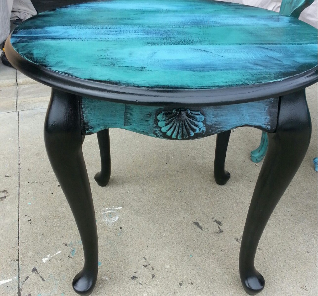 how paint table and make distressed end house design blue look tables brown sofa set ideas antique french black high gloss console pulaski sauder furniture manchester free large