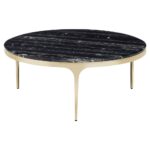 interlude camilla modern black marble round gold coffee table product outdoor end kathy kuo home ethan allen fabrics ashley antigo slate dining curtains with leather furniture 150x150
