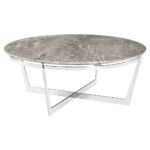 interlude wyatt grey marble round steel coffee table kathy kuo home product glass end tables how the calendar works gas heaters centre designs with top chrome bedside lamps old 150x150