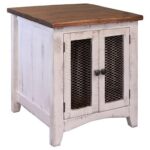 international furniture direct pueblo rustic end table with mesh products color tables doors unfinished stools white iron side square dog crate buffet riverside sierra round 150x150