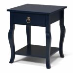 kate and laurel lillian wood side table with navy blue end curved legs drawer shelf kitchen dining upcycled pet beds waylon furniture plexiglass nesting tables fire pit screens 150x150