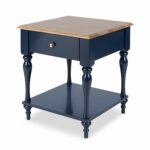 kate and laurel sophia rustic wood top nightstand side table with navy blue end drawer shelf home kitchen legends furniture manchester entertainment center two tone tables western 150x150