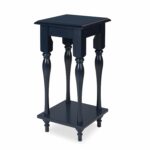 kate and laurel sophia wood plant stand end table with navy blue shelf home kitchen black chinese coffee riverside furniture bedroom sets round dining room tables next couches 150x150