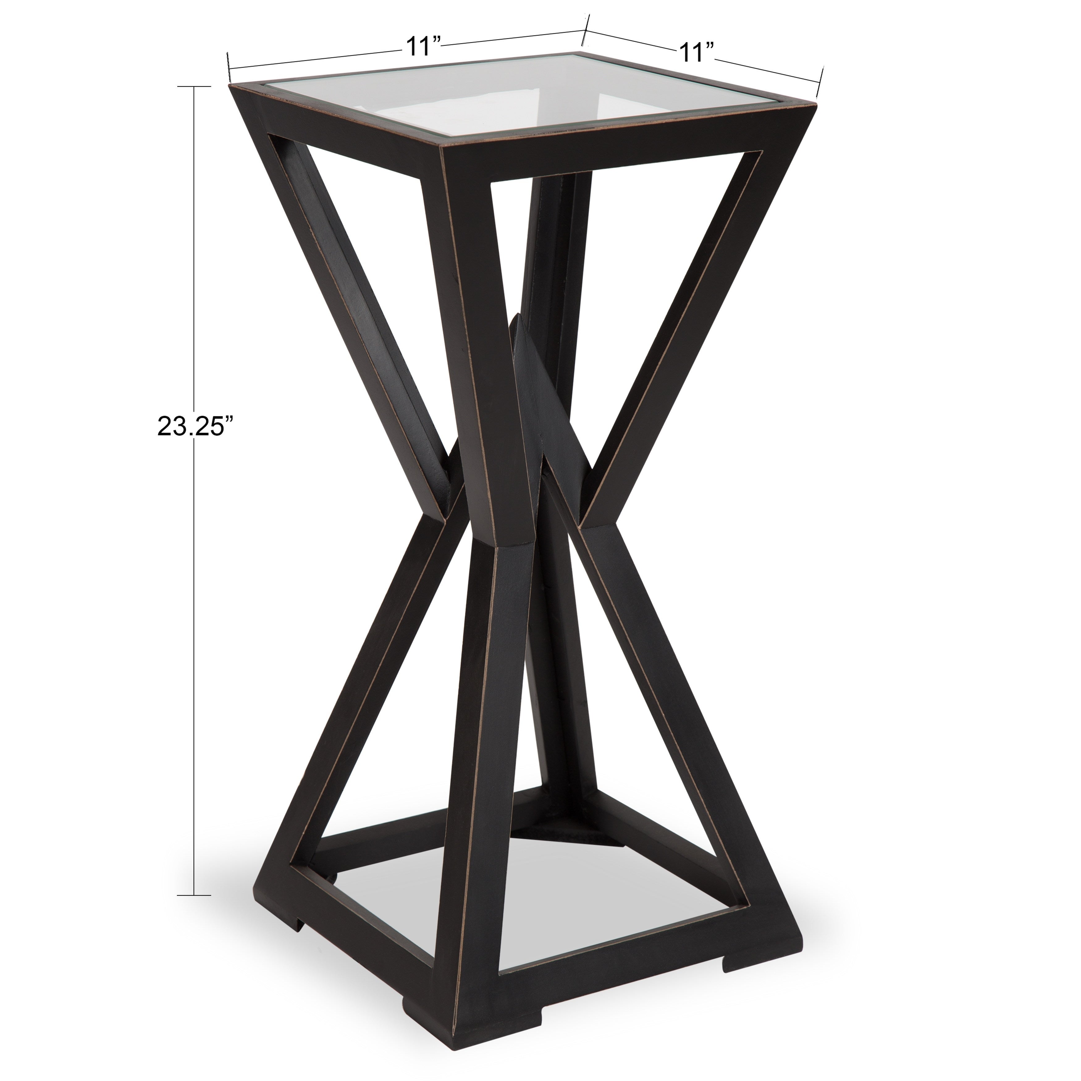 kate and laurel yogi small black wood side end table free unfinished patio furniture leick ironcraft console glass folding accent gold bedside cabinets used oak tables round