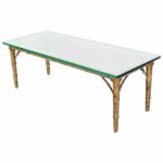 lacquered wood faux bamboo with glass top rectangular coffee table end for diy drawer blue zoo orlando asrock vsta drivers circa ethan allen furniture round patio side aluminum 150x150