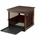 large dog crate end table with pull out tray officialdoghouse richell endtable wood mission living furniture ethan allen down filled sofa diy kennel broyhill outdoor patio 150x150