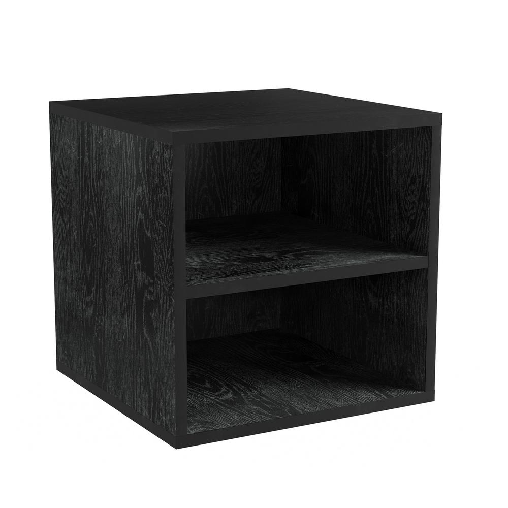 lavish home black modular cube end table with shelves tables the pallet furniture book difference between console and sofa marble top coffee mustard rustic industrial pipe