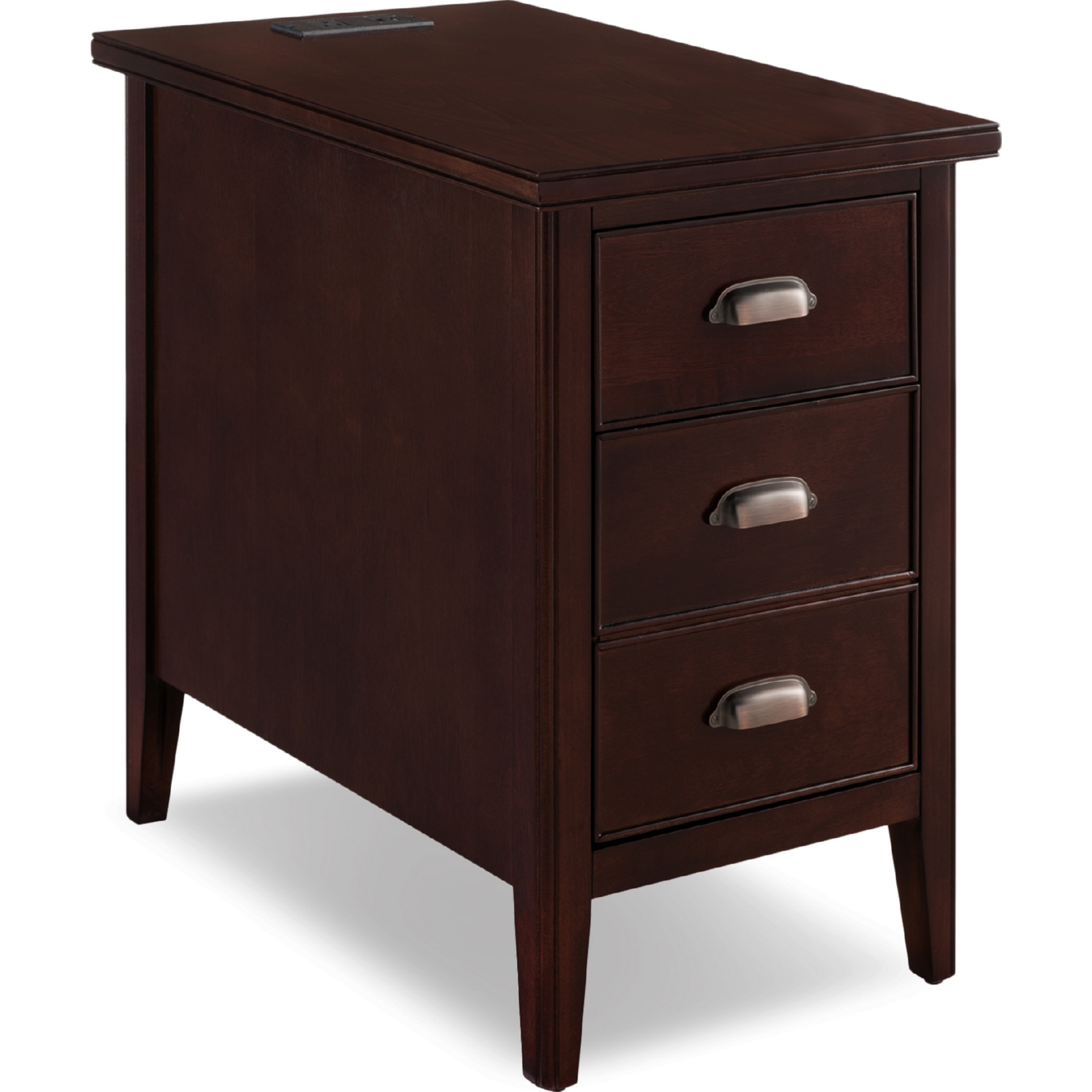 leick laurent cabinet end table drawer door plug with and chocolate cherry quality furniture houston french home accessories kmart tools cocktail marble top big lots wall art the