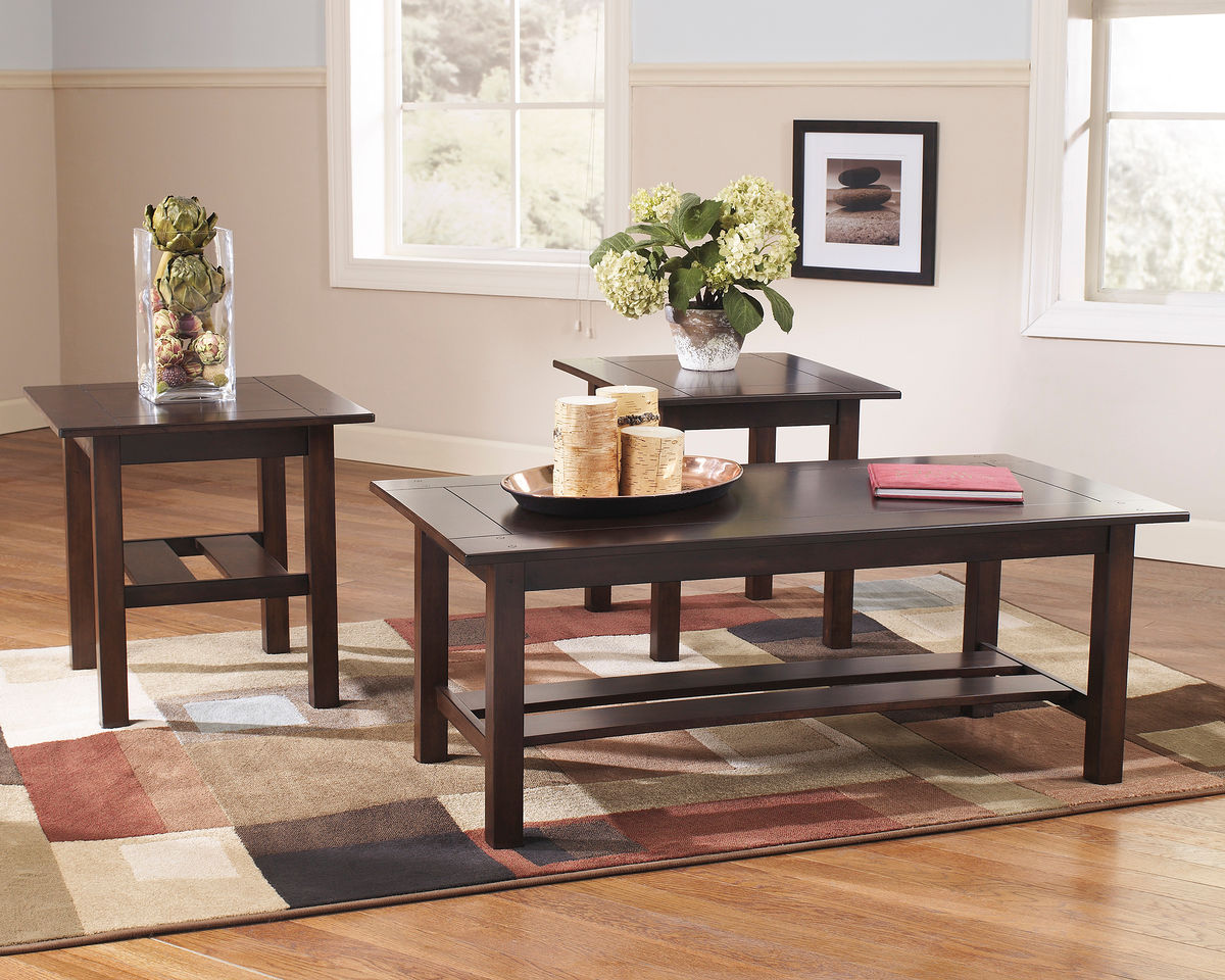 lewis medium brown occasional table set furniture land altra coffee and end tables piece etched glass gray wash homesense throws console ethan allen rugs distressed paint effects