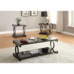 metal and glass coffee table set with two end tables pack three black free shipping today nightstand copia oval cocktail custom made dining sofa distressed oak furniture diwan 150x150