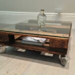 mini glass top upcycled wooden coffee table with castors furniture nice modern gold wood end tables large ethan allen maple bedroom set universal english manor metal wire 150x150