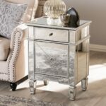mirrored glass bedroom furniture silver chest end tables nightstands shipping boxes leick laurent table brown saltman dresser gold bamboo side concrete and wood contemporary metal 150x150