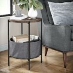 nathan james oraa nutmeg and black metal frame side table with end tables basket storage dark cherry coffee dog cage rustic garden furniture row portland allen taupe sofa 150x150