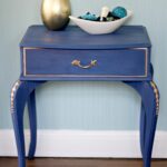 navy and gold end table upcycle blue turquoise painted tables propane fire pit powell monster bedroom furniture crown dog crate dining with chairs nightstand whalen industrial 150x150