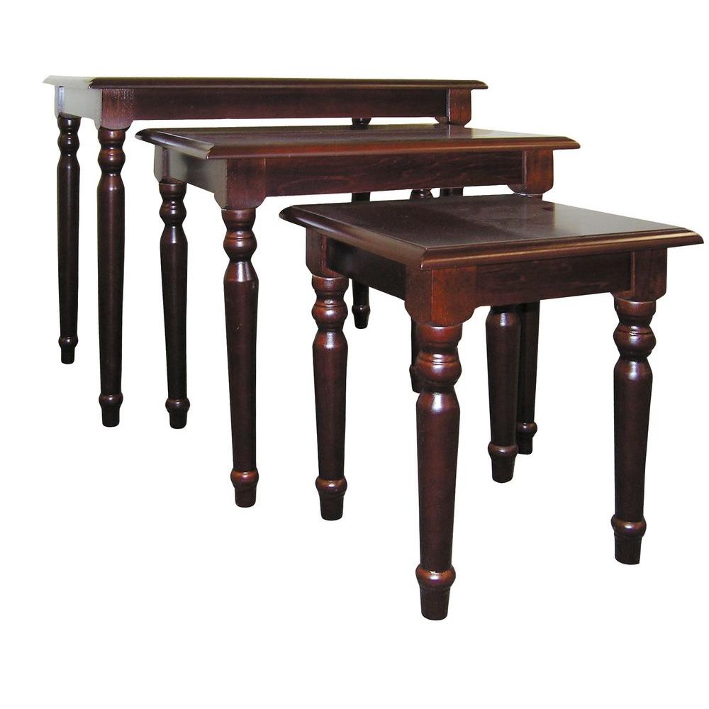 nesting end table side wooden cherry piece set living room wood tables furniture desk big lots thanksgiving mainstays assembly instructions painted bedside ideas easy diy pipe