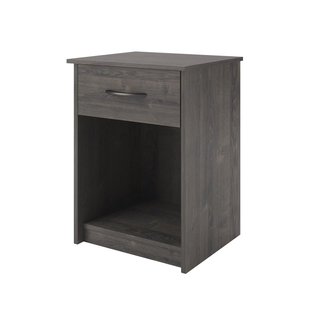 nightstand gray end table bedroom bedside furniture shelf drawer tables details about storage decor modern homemade dog kennel ideas stone coffee sofa console wood pipe side diy