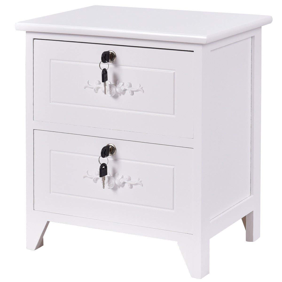nightstand with locking drawer storage shelf elegant end table solid wood white kitchen dining antique marble top bedside tables tall skinny night broyhill illuminated cabinet
