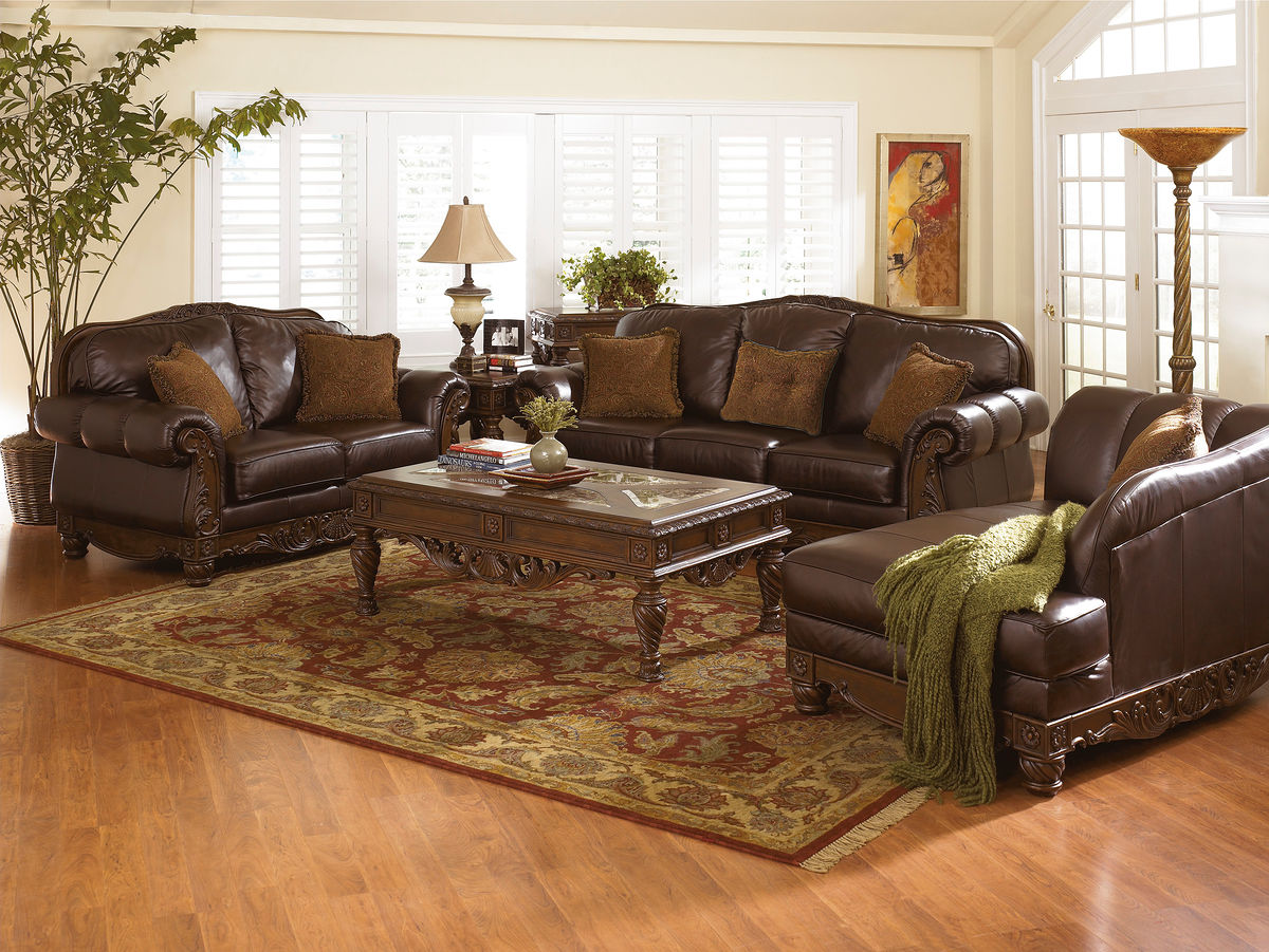 north shore dark brown sofa loveseat laf corner chaise end tables for couch cocktail table wood top side stanley furniture porch versa ethan allen sleeper leon clearance log