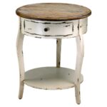 olevi french rustic ivory round wood end table kathy kuo home product storage tables furniture ashley kitchen craigslist dining small triangle inch square pulaski accents with 150x150