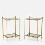 pair mid century brass glass end tables table listings furniture side tainoki small accessory ethan allen american dimensions universal inc powell dining chair laura ashley set 150x150