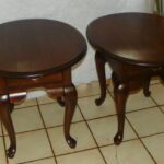 pair solid cherry oval end tables side and similar items broyhill previous unfinished wood company kmart black stools dark brown living room table small bedside stand french 150x150