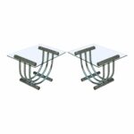 pair vintage mid century modern chrome brass glass end tables romeo rega style table chairish chunky rustic furniture farmhouse bedroom antique folding coffee powell dining chair 150x150