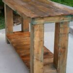 reclaimed pallet end table furniture console behind couch wood with drawers small round antique target lamps brown and cream coffee universal industries magnolia homes houston 150x150