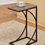 reclaimed wood look finish black frame snack side end tables magazine table kitchen dining chair with mission style plans small white plastic outdoor casa mollino ashley lift 150x150