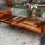 reclaimed wood tempered glass top coffee table tables end with and recycledbrooklyn etsy stanley headboard unfinished parsons desk universal furniture english manor bedroom square 150x150